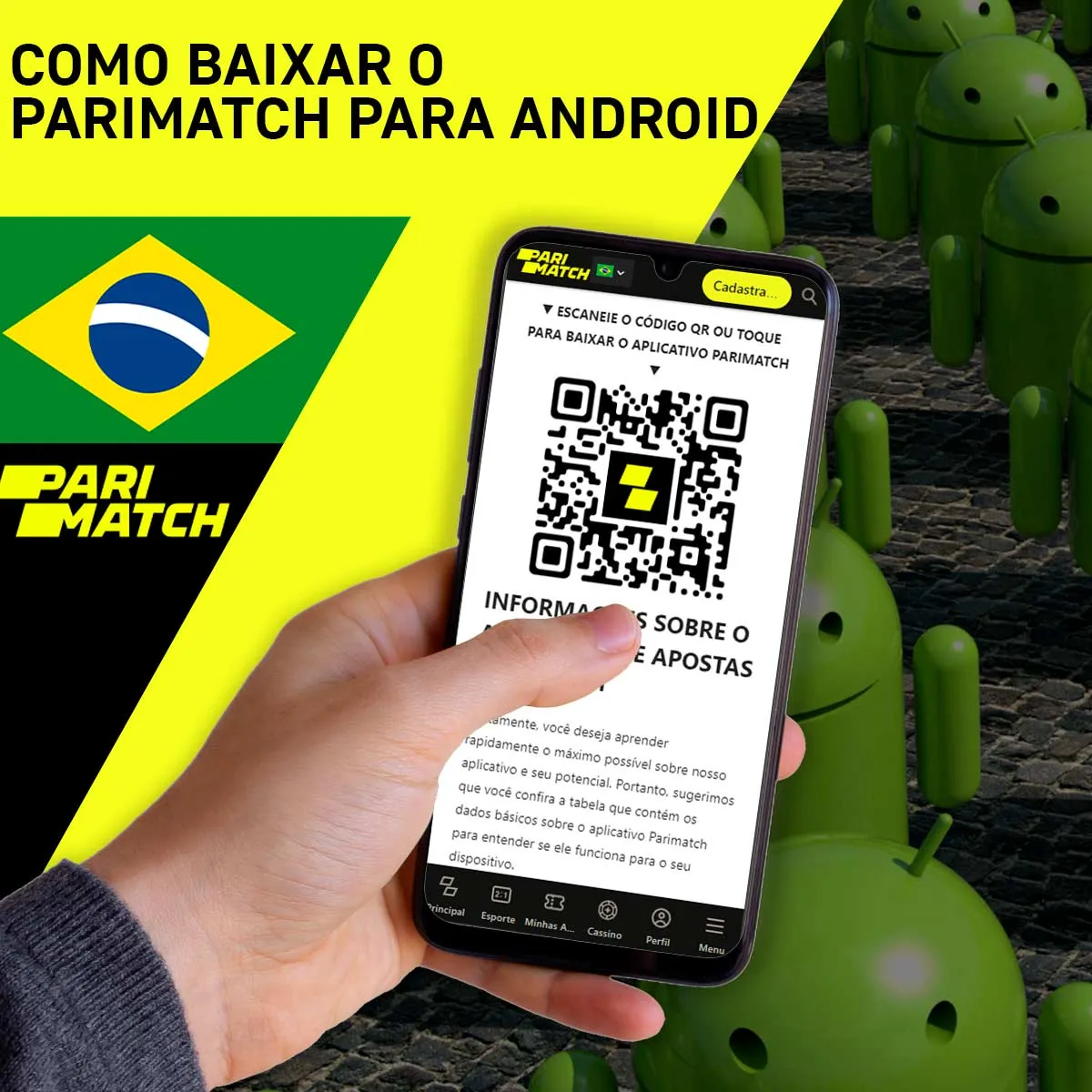 Інструкції про те, як встановити мобільний додаток для Android of the Parimatch Brazil House